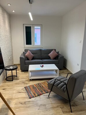 Apartment, 1 Queen Bed with Sofa bed | Living area - A3 apt With Balcony and sea View, 3 min to Beach (Trogir)