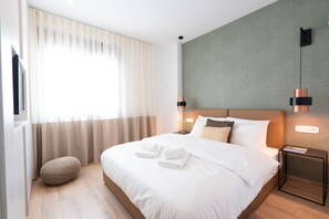 Comfort-huoneisto (EDGE - C1) | Egyptinpuuvillaiset lakanat, ylelliset vuodevaatteet