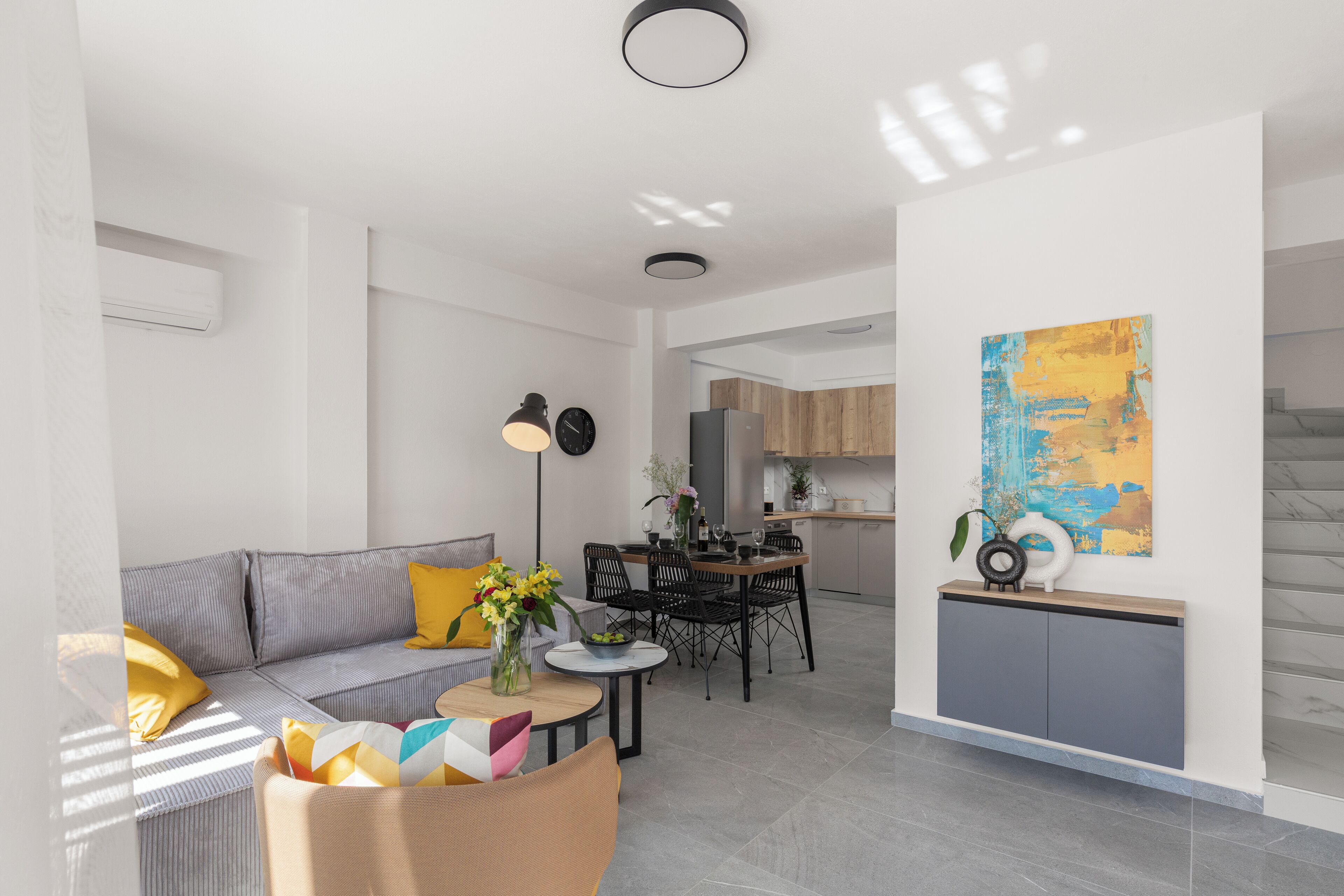Vila, 2 quartos, vista para o jardim | Cozinha privada | Geladeira grande, fogão, cooktop, cafeteira/chaleira