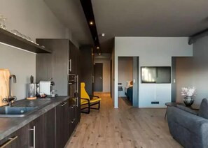 Deluxe Apartment | Living area - One bedroom apartment (Akureyri)