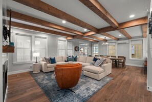Smart TV, fireplace, video games, books