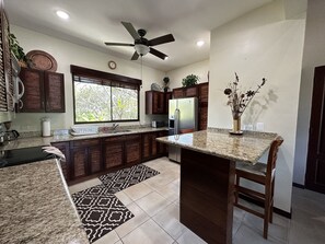 Fridge, microwave, dishwasher, coffee/tea maker