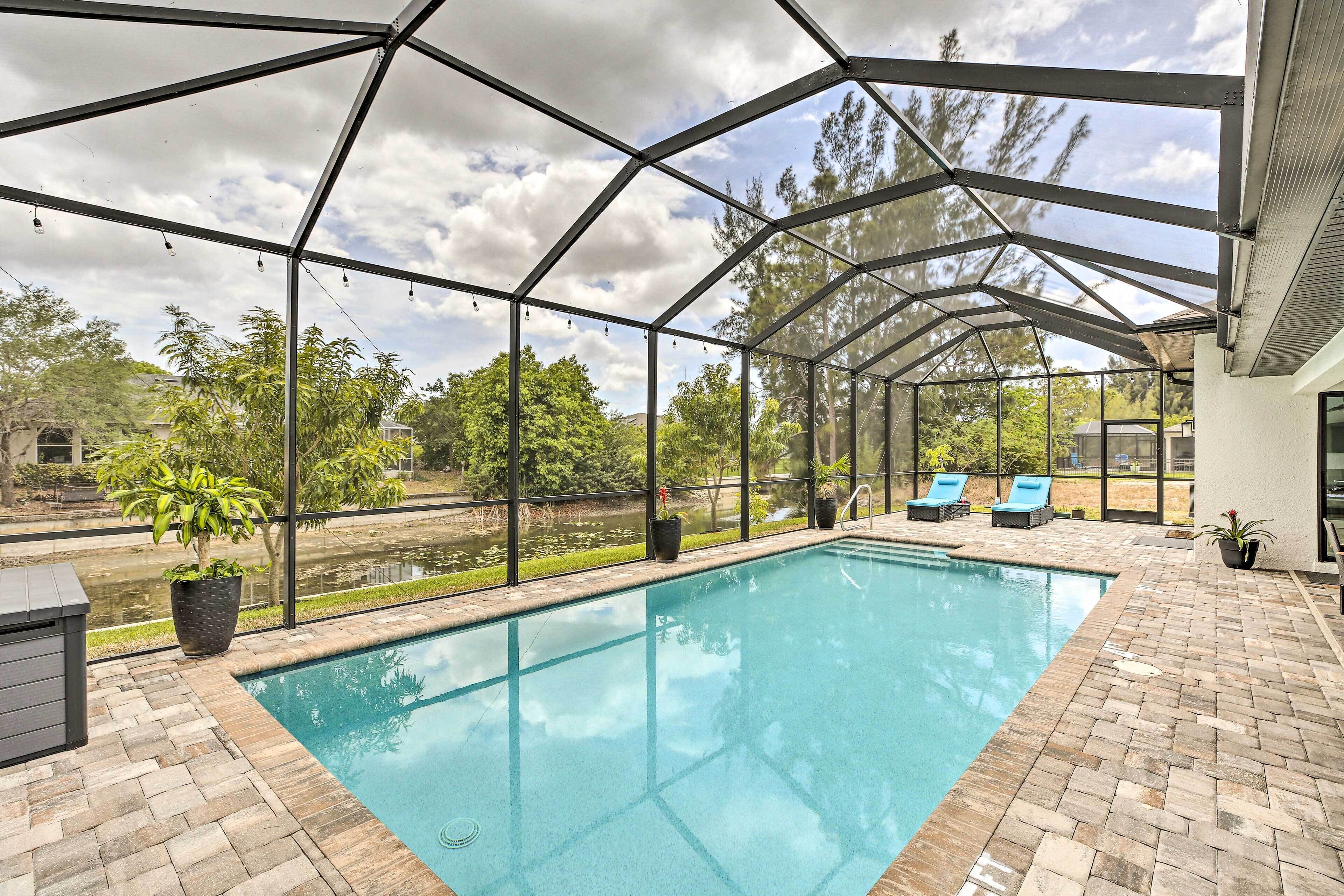 Canal-front Cape Coral Home w/ Office & Grill