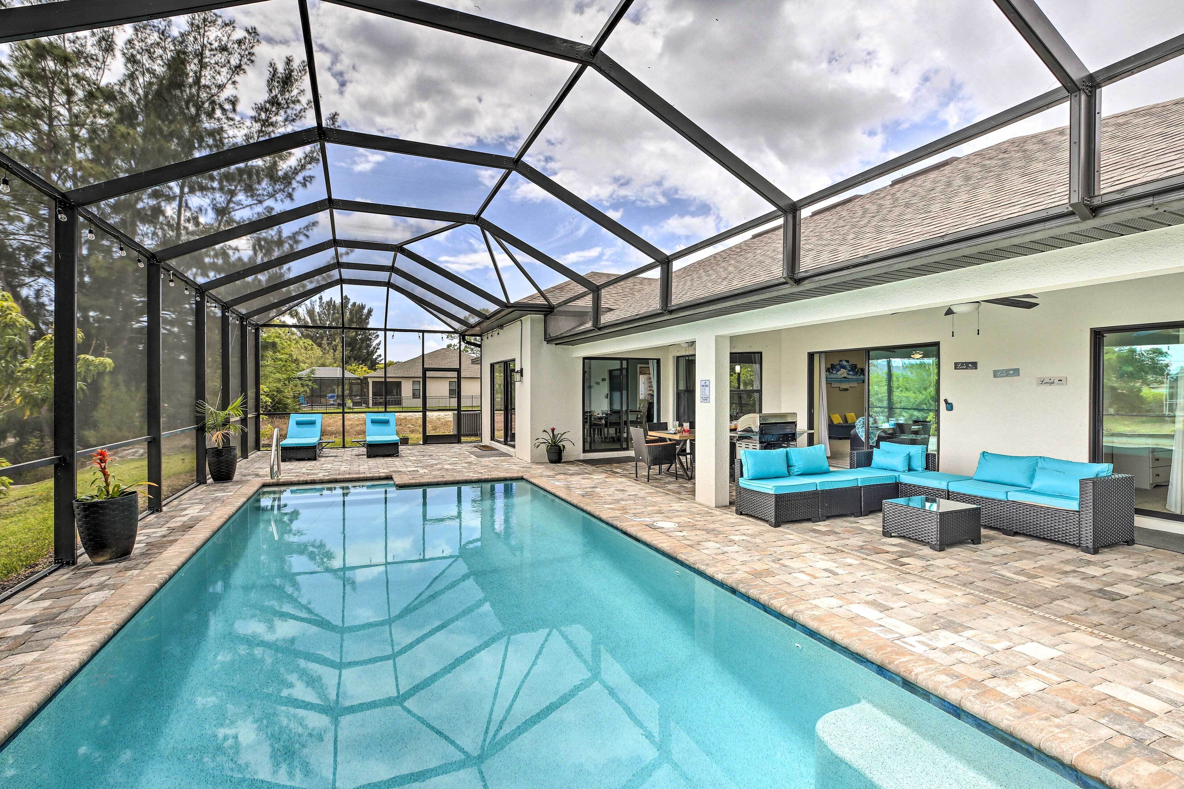 Canal-front Cape Coral Home w/ Office & Grill