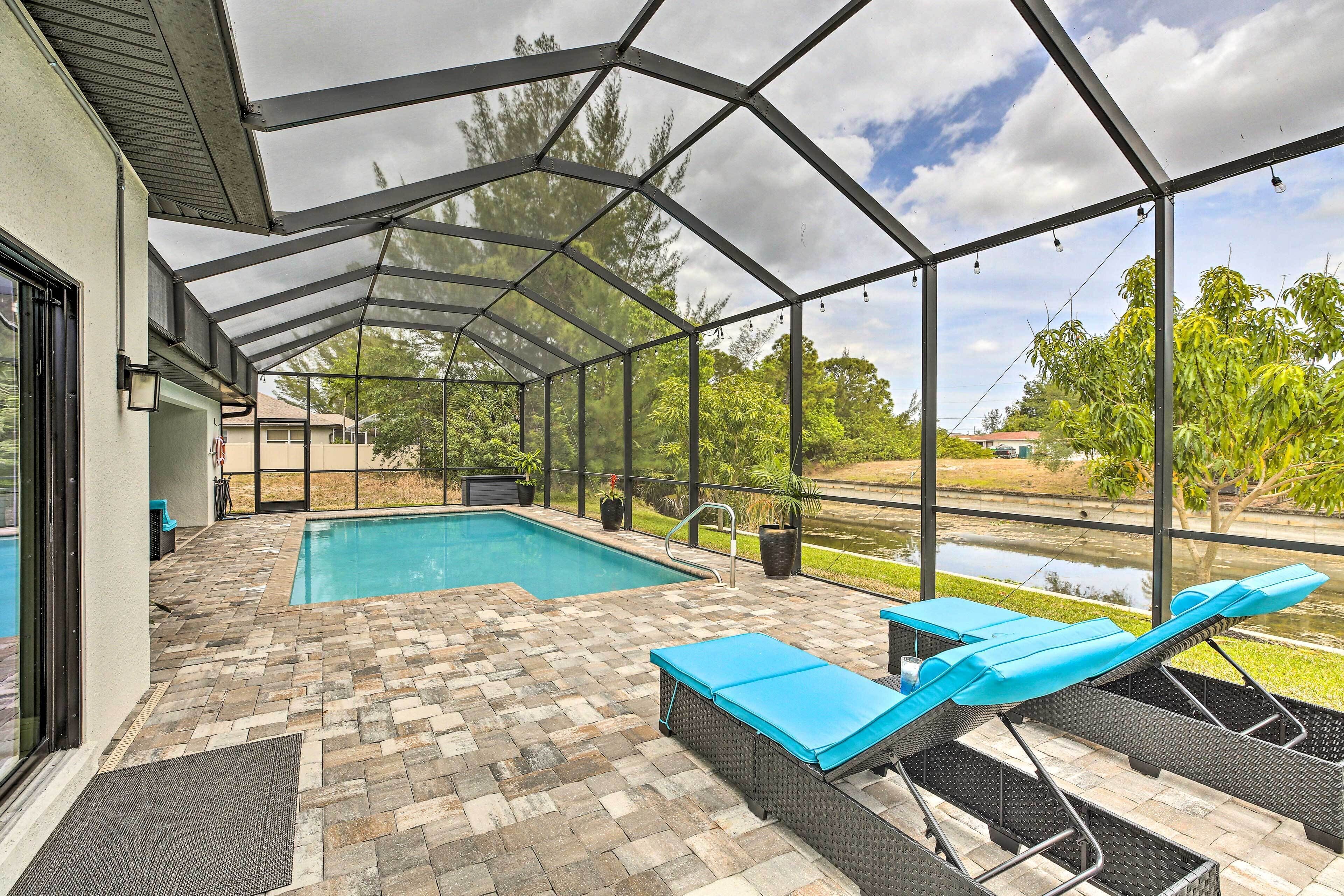 Canal-front Cape Coral Home w/ Office & Grill