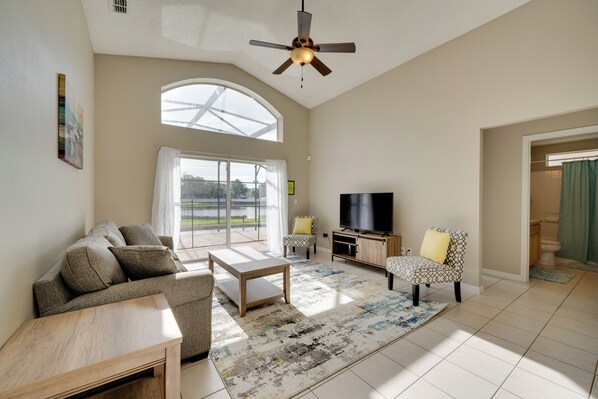 Living area - Kissimmee Getaway w/ Pool ~ 7 Mi to Disney! (Kissimmee)