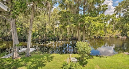 Old Florida Setting w/ Kayaks & Fishing Poles