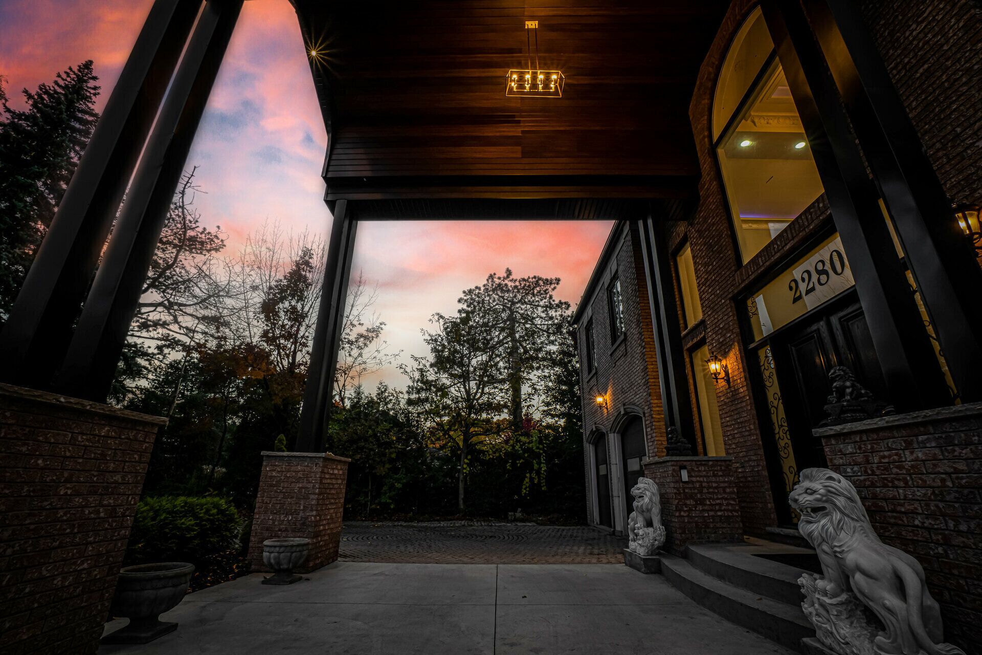 Front of property – evening/night