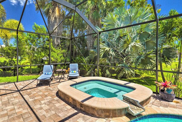 House (3 Bedrooms) | Interior - Hot Tub & Pool: Tropical Retreat in Cape Coral! (Cape Coral)