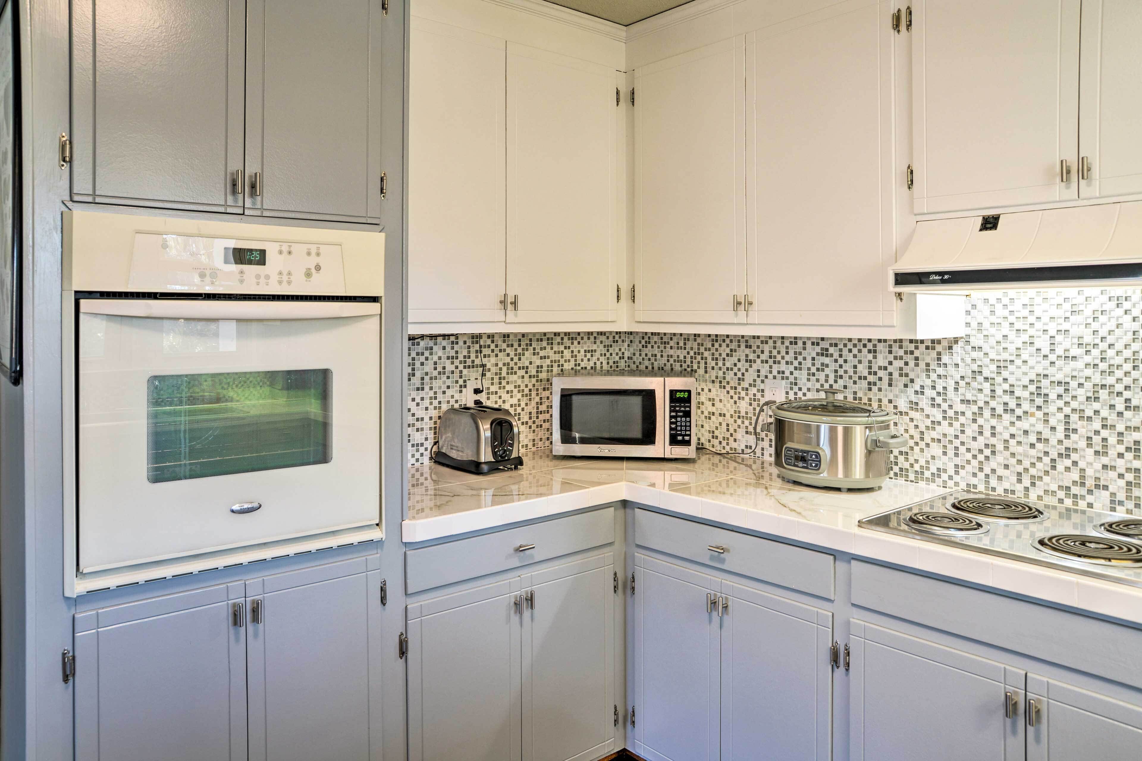 Microwave, oven, stovetop, dishwasher