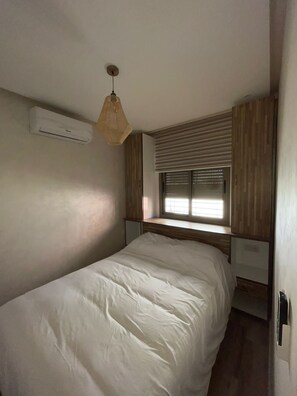 1 chambre, bureau, fer et planche Ă repasser, lit parapluie