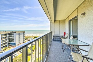 Enjoy a serene ocean panorama from this balcony with unobstructed views.