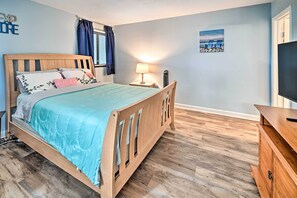2 habitaciones, tabla de planchar con plancha y ropa de cama 