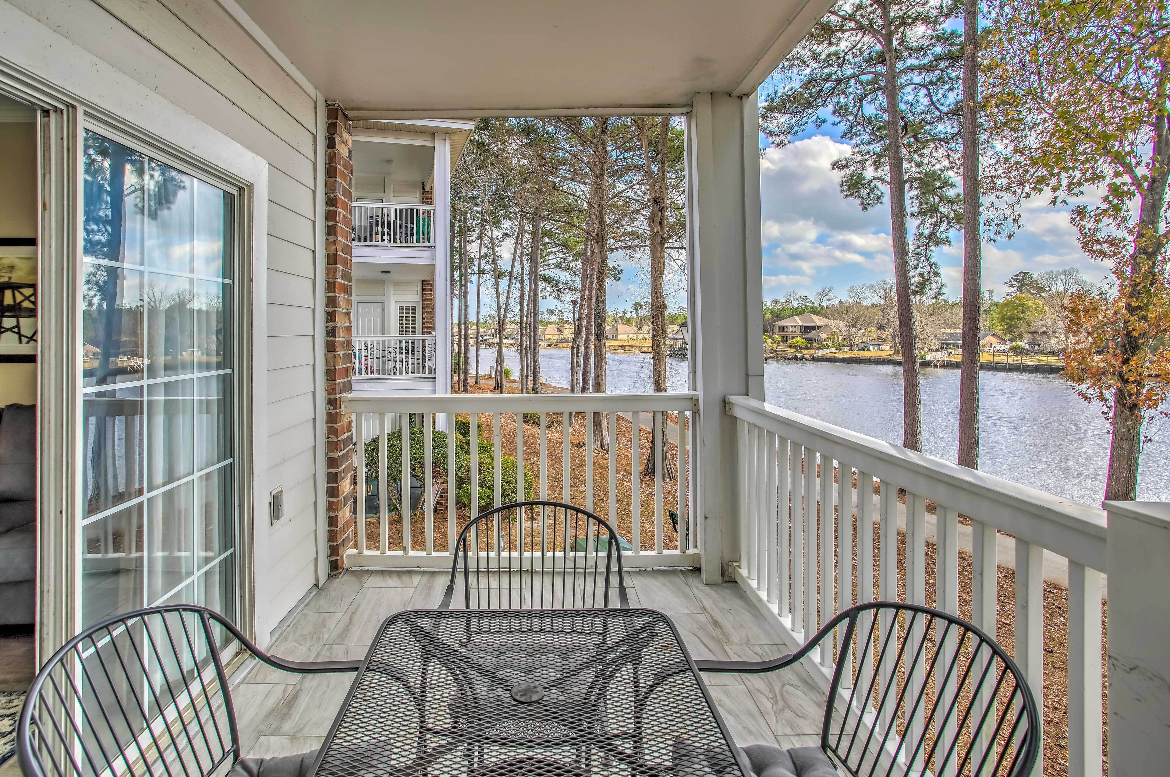 Riverfront Myrtle Beach Condo: Balcony & Pool