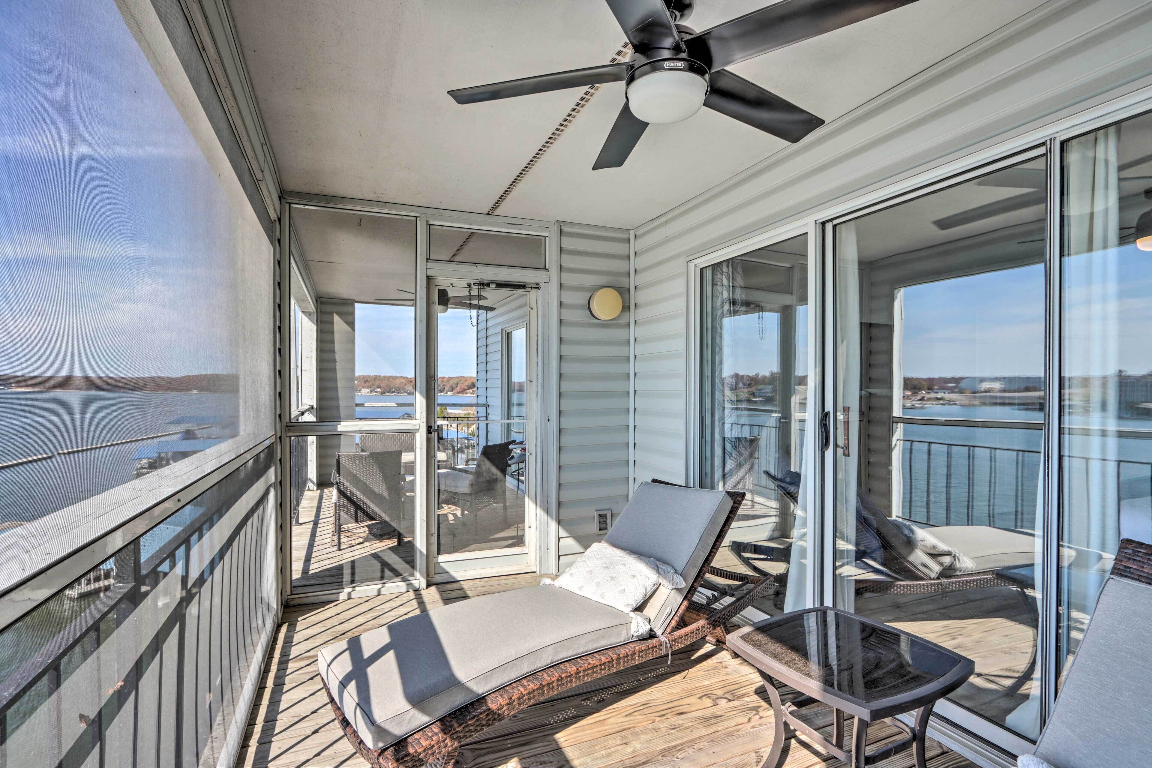 Sunny Osage Beach w/ Balcony + Lakefront View