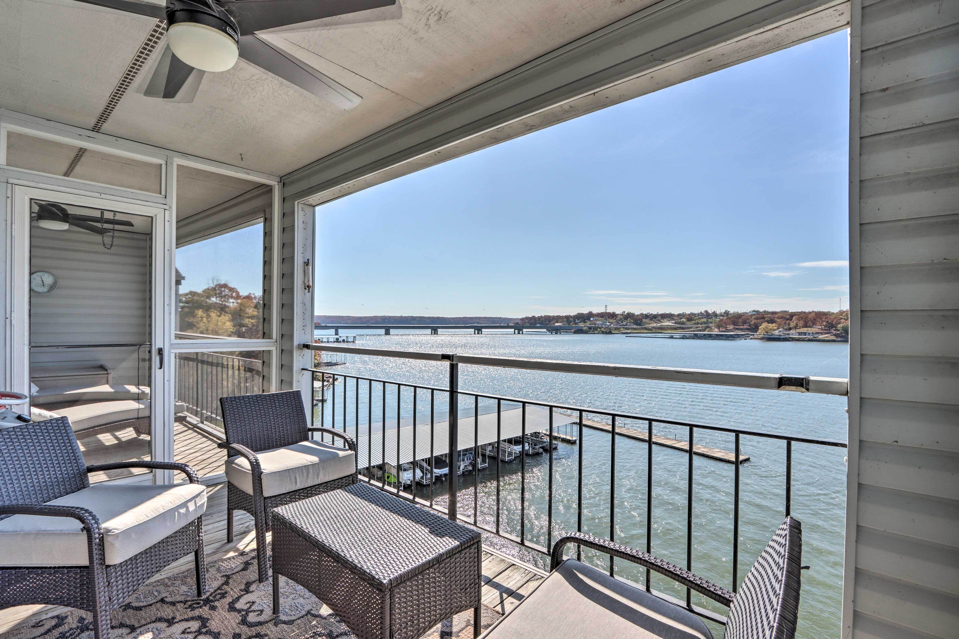 Sunny Osage Beach w/ Balcony + Lakefront View