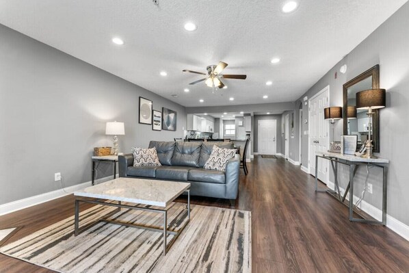 TV connectée, cheminée, lecteur de DVD