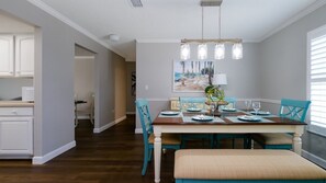 Dining - BOOK NOW & SAVE!! CLOSE TO IMG!  Base Rent has been REDUCED by 20 percent!  LOVELY THREE BEDROOM TWO BATH HEATED POOL HOME CLOSE TO ANNA MARIA ISLAND! (Bradenton)