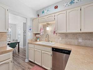House, Multiple Beds, Pool Access, Pool View | Private kitchen