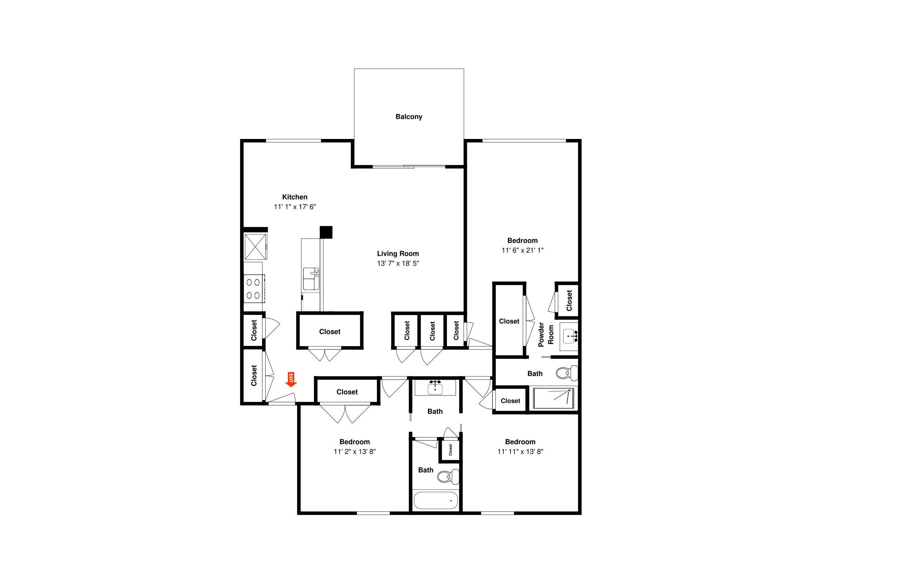 Appartement (3 Bedrooms) | Accommodatievoorziening