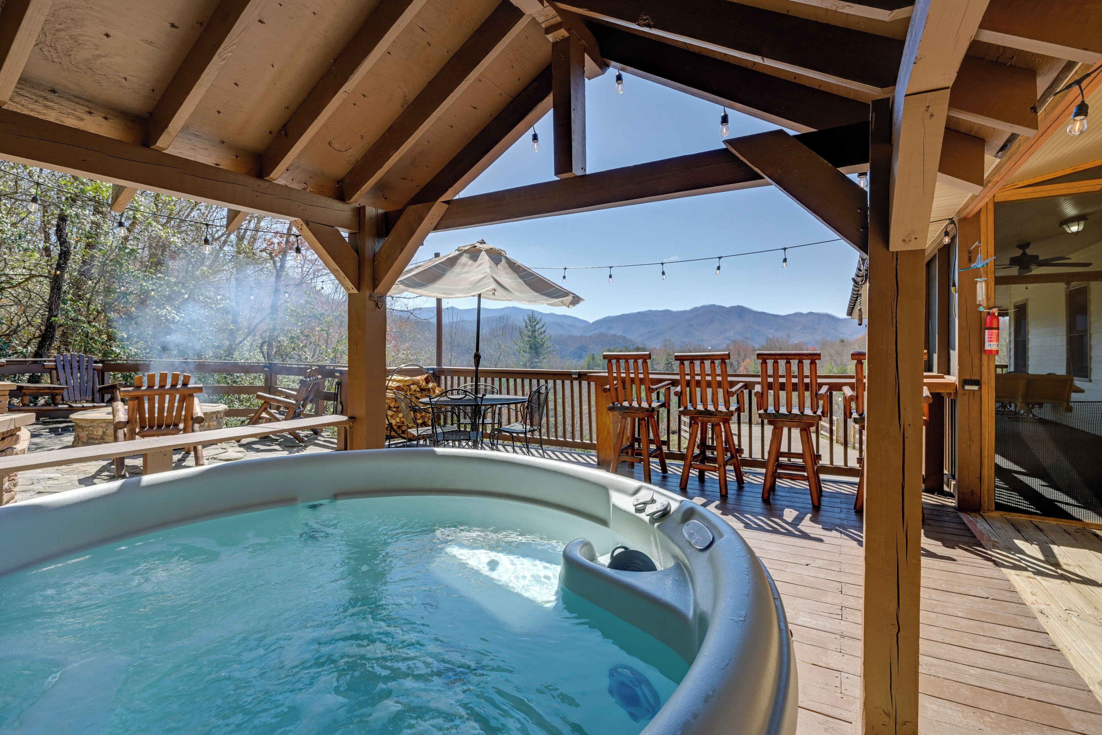 Beautiful Bryson City Home w/ Hot Tub & Mtn Views!