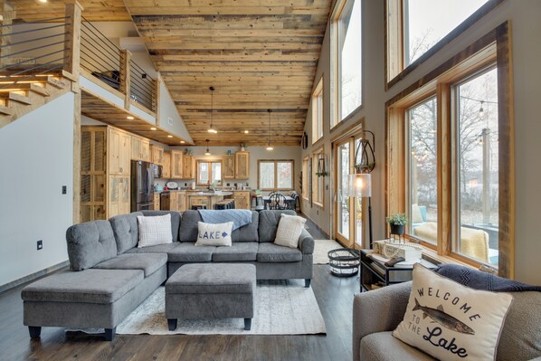 House (3 Bedrooms) | Interior - Modern Lakeside Chalet on Crow Wing Chain w/ Dock! (Nevis)