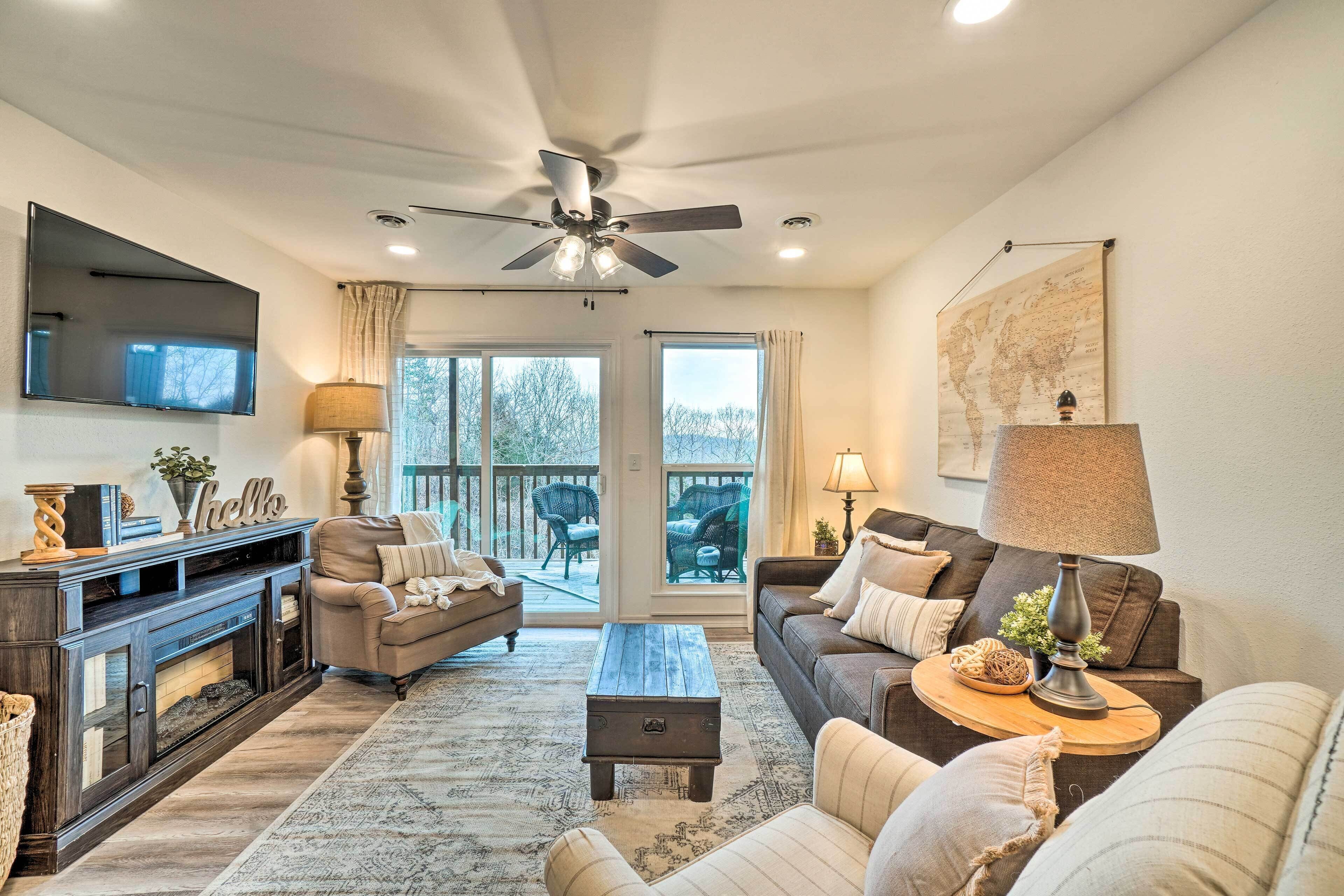 Serene Family Condo w/ Balcony & Fireplace!