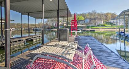 Boat Slip, Fire Pit: Lakefront Sunrise Beach Home!