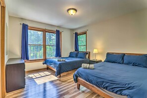 House (4 Bedrooms) | 4 bedrooms, laptop workspace, bed sheets - Poconos Retreat w/ Game Room, Hot Tub, & Sauna! (Long Pond)