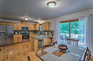 Microwave, oven, stovetop, dishwasher - Poconos Retreat w/ Game Room, Hot Tub, & Sauna! (Long Pond)