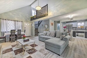 House (4 Bedrooms) | Interior - Game Room & Fire Pit: Tobyhanna Family Home (Tobyhanna)