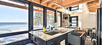 Office & Fire Pit: Waterfront Lake Superior Cabin!