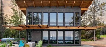 Office & Fire Pit: Waterfront Lake Superior Cabin!