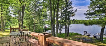 Burns Lake Cabin w/ Dock, Fire Pit, Rowboat & More