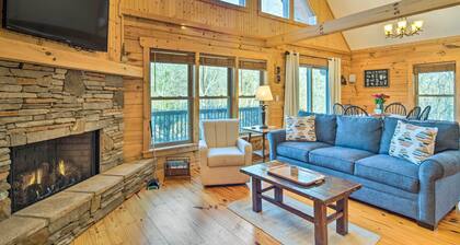 10 Mi to Lake Lure: Mtn-view Cabin w/ Deck & Loft!