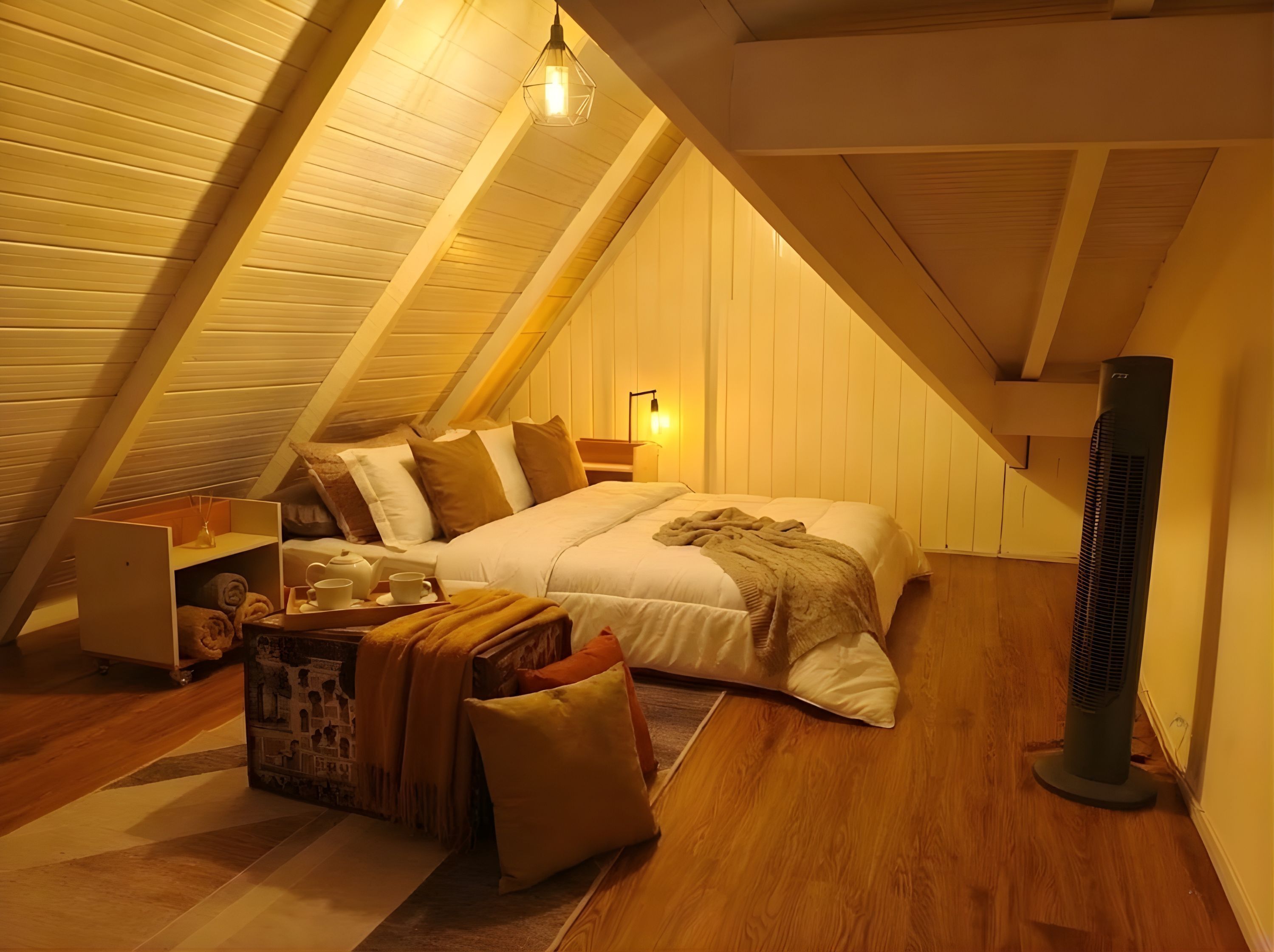 Habitación panorámica | Edredones de plumas, escritorio, wifi gratis y ropa de cama