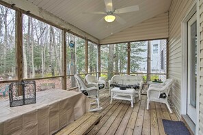 House (3 Bedrooms) | Interior - Pool Access, Deck & Grill: Ocean Pines Getaway (Berlin)