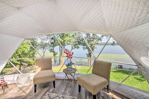 Big Lake Getaway w/ Private Beach + Fire Pit!