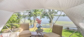 Big Lake Getaway w/ Private Beach + Fire Pit!