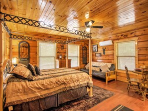 Apartment (0 Bedroom) | Interior - Deck & Hot Tub: Log Cabin Sevierville Studio! (Sevierville)