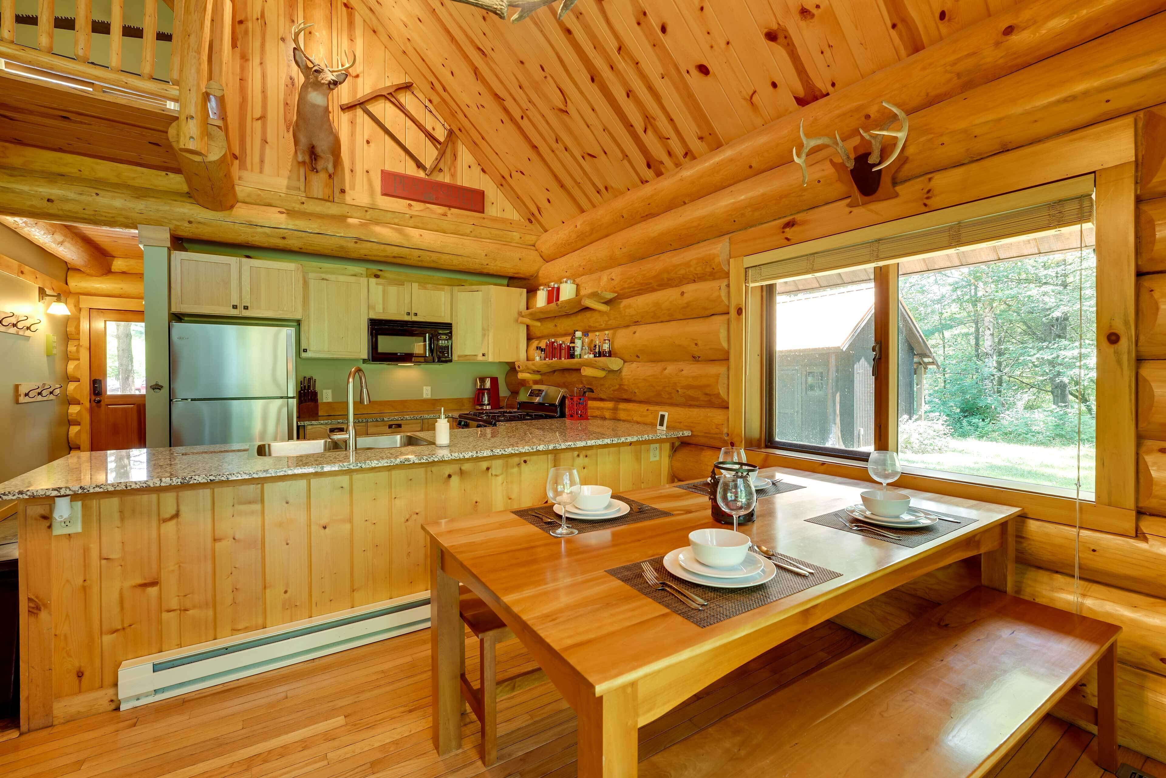 Secluded Log Cabin in NW Michigan: Fire Pit & Deck