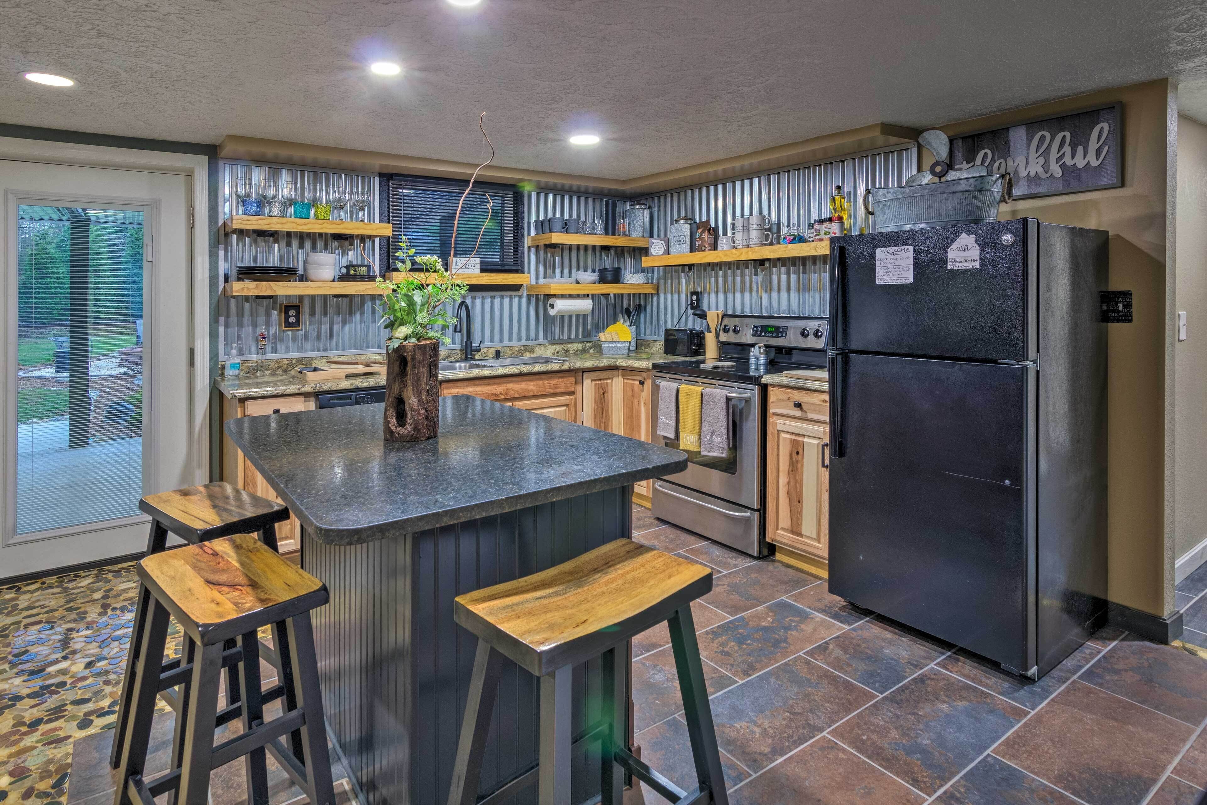 Microwave, oven, stovetop, dishwasher