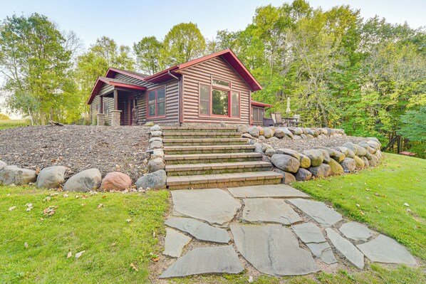 House (2 Bedrooms) | Interior - Patio, Views & Hot Tub: Quiet Lakeside Cabin (Grantsburg)