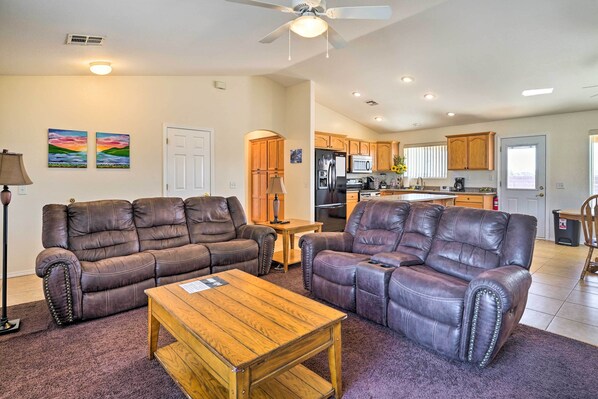 House (3 Bedrooms) | Living area | Books - Pahrump Vacation Rental w/ Mountain Views! (Pahrump)