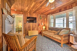 Living area - Serene River Retreat w/ Private Beach & Dock! (Gloucester)