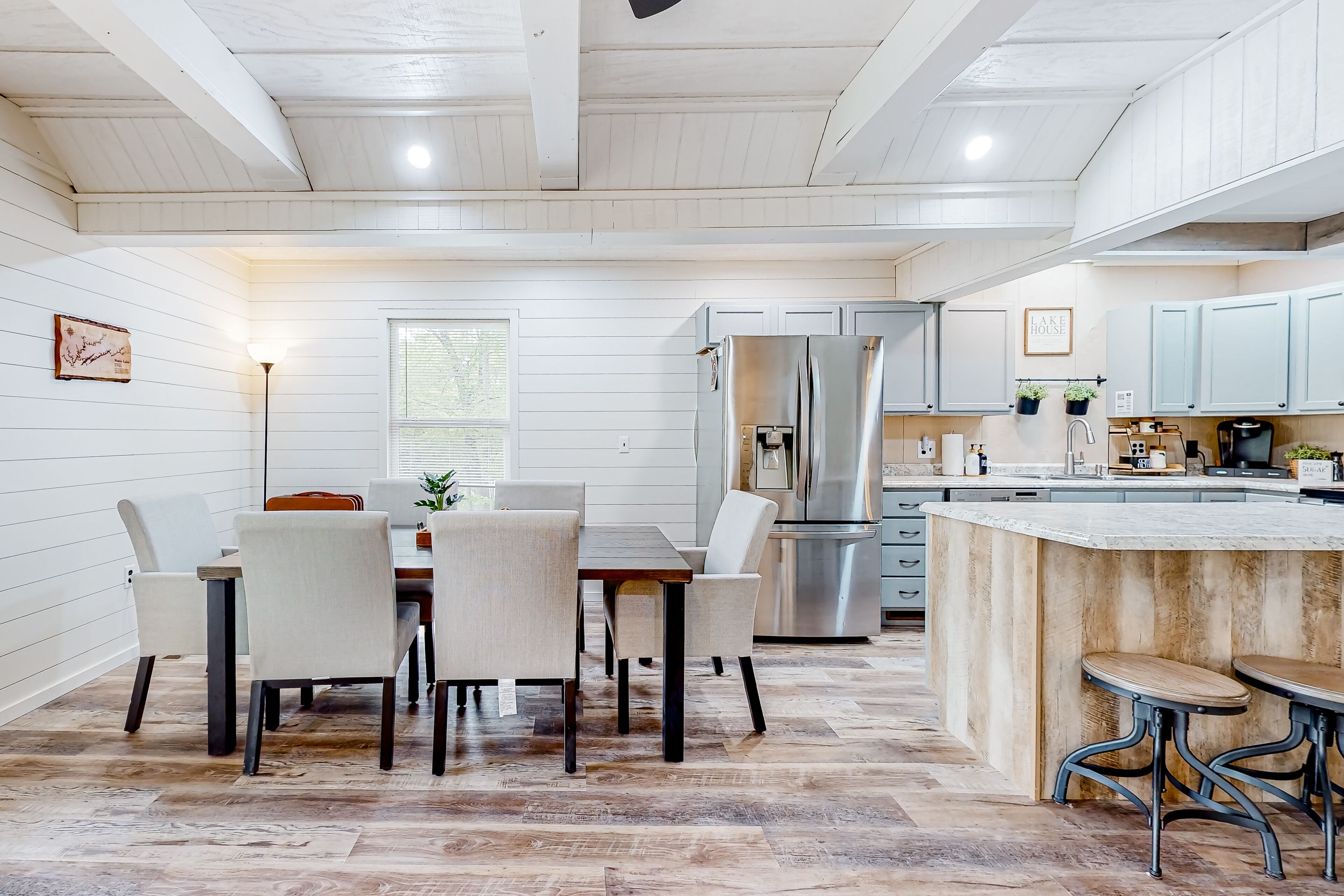 Dog-friendly waterfront home with a firepit, grill, deck, board games, & dock