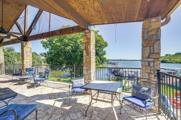 House (3 Bedrooms) | Front of property - Lakefront Granbury Home w/ Dock, Decks & Hot Tub! (Granbury)