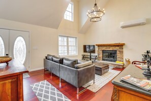 House (3 Bedrooms) | Front of property - Large Deck & Fire Pit: Secluded Pocono Lake Home (Pocono Lake)