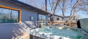 Deck & Boat Dock: Lakefront Cabin in Eucha!