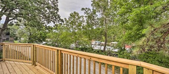 Deck & Boat Dock: Lakefront Cabin in Eucha!